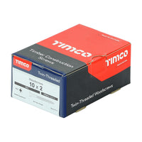 Timco 10 x 2" Twin Threaded Woodscrews Countsunk Head Zinc (200/Box) 00102CWZ
