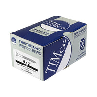 Timco 10 x 1 1/4" Twin Threaded Woodscrews Countsunk Head Zinc (200/Box) 10114CWZ