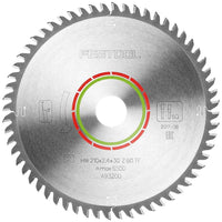 Festool 210mm x 2.4 x 30mm 60T Saw Blade Laminate/HPL HW for TS 75 Saw 493200