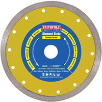 Faithfull 180 x 25.4mm Porcelain Diamond Tile Blade Continuous Rim FAIDB180CRP