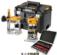 DeWalt DCW604NT 18V Brushless Router Trimmer with 1/4" 12 Piece Cutter Set
