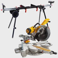 Dewalt DWS727 250mm Double Bevel Slide Mitre Saw XPS 240V + Universal Wheel Stand