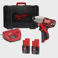 Milwaukee M12BID-202C 12V Impact Driver 1/4" with 2 x 2.0Ah Batteries & Charger in Case 4933443895