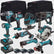 Makita 18V 9 Piece Power Tool Kit with 3 x 5.0Ah Batteries with Charger & 2 x Bag T4TKIT-12997
