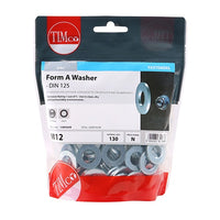 Timco Form A Washer (DIN 125) Zinc Plated M12 (130/TimBag) 12WHAZB