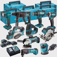 Makita 10 Piece Kit 18V Li-ion With 4 x 5.0Ah Batteries and Charger (DBR KIT)