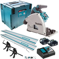 Makita DSP600TJ 36V Brushless Plunge Saw 2 x 5.0Ah Batteries & Accessories Set