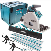 Makita DSP600ZJ 36V Brushless Plunge Saw with 2 x Guide Rail, Clamp, Bag & Case