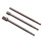 Amtech I5705 3pc 150mm Long Impact Drill Bit Socket Adapter Set Hex Extension Bar 1/4" 3/8" 1/2"