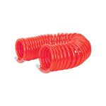 Sealey AH10C/8 PU Coiled Air Hose 10mtr X 8mm with 1/4" BSP Unions Orange