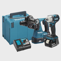 Makita DLX2372TJ 18V Impact Wrench & Rotary Hammer Twin Pack With 2 x 5.0Ah Batteries & Charger