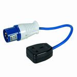 PowerMaster 16A-13A Fly Lead Converter 16A Plug to 13A Socket 341082