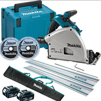 Makita DSP601ZJU 36V 165mm Brushless AWS Plunge Saw 2 x 5.0Ah & Accessories