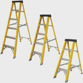 Excel Heavy Duty Fibreglass Step Ladder Industrial Ladder Electrician's Step Ladder Pack Of 3