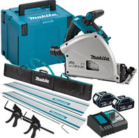 Makita DSP601ZJU 36V Brushless AWS Plunge Saw Rail kit with 2 x 5.0ah & Charger