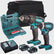 Makita 18V Impact Driver & Combi drill with 2 x 5.0Ah Battery Charger & Accessories Set T4TKIT-793