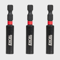 Excel 60mm Magnetic Impact Bit Holder Pack of 3