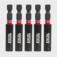 Excel 60mm Magnetic Impact Bit Holder Pack of 5