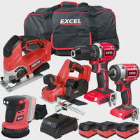 Excel 18V 5 Piece Power Tool Kit with 3 x 5.0Ah Batteries & Charger EXLKIT-16285