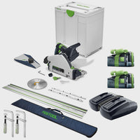 Festool TSC 55 KEB-Basic-5,0 GB 18V BL Plunge Cut Saw - 577589 With 2 x 5.0Ah Batteries, Charger & Guide Rail Kit