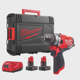 Milwaukee M12 FPD2-602X 12V FUEL Brushless Combi Drill with 2 x 6.0Ah Batteries, Charger & Case