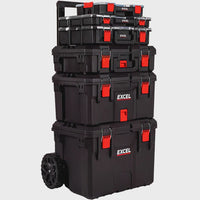 Excel Modular Tool Box Heavy Duty Mobile Storage 6 Piece Set with Organiser & Wheels