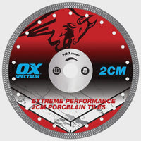 OX Pro 115mm Porcelain Tile Cutting Blade Wet & Dry