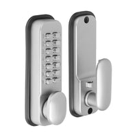 Timco 142 x 41mm Push Button Digital Lock Satin Chrome Hold Back Facility 200344