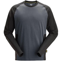 Snicker Two-Col Long Slv T-Shirt Steel Grey Size: L 2450