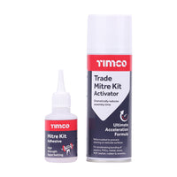 Timco 200ml / 50g Instant Bond Mitre Kit Super Glue Adhesive Activator Fast 247115