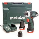 Metabo 12V PowerMaxx Drill Driver with 2 x 2.0Ah Battery Charger & Case 600984500