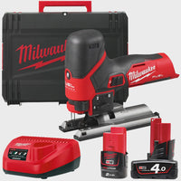 Milwaukee M12FJS-422X 12V Fuel Brushless Jigsaw with 4.0Ah/2.0Ah Batteries Charger & Case 4933493349
