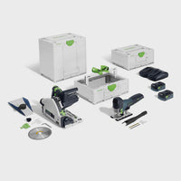 Festool 18V Brushless Plunge Saw & Jigsaw With 2 x 5.0Ah Battery, Rapid Charger 578027