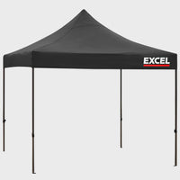 Excel Steel Gazebo 3m x 3m Black Heavy Duty Waterproof with Wheel Bag