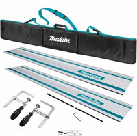 Makita 2 x 1.5m Plunge Saw Guide Rail in Bag with Connector & Clamp