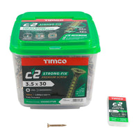 Timco 3.5 x 30mm C2 Strong-Fix - PZ - Double Countersunk - Twin-Cut - Yellow 35030C2TUB