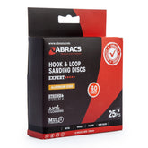 Abracs 125mm 8 Holes Hook & Loop Sanding Discs 40G Pack of 25 ABHL8125040