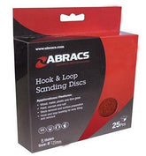 Abracs Hook & Loop 125mm Sanding Discs 8 Holes 220G Pack of 25 ABHL8125240