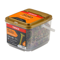 Timco 4.0 x 50mm Solo Woodscrews PZ Double Countersunk 40° Deep Yellow 40050STUBY
