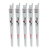 Bosch 150mm HCS Sabre Saw Blade For Wood S644D Pack of 5 2608650673
