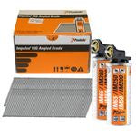 Paslode IM65A PSA300274 16g x 63mm ELGV Angled Electro Galvanised Brad Fuel Pack 2000/Box with 2 Fuel Cell