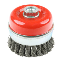 Timco 80mm Angle Grinder Cup Brush Twisted Knot Steel Wire 80TCT