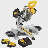 DeWalt DCS365M2 18V XR 184mm Mitre Saw with 2 x 4.0Ah Batteries & Charger