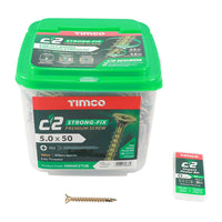 Timco 5.0 x 50mm C2 Strong-Fix - PZ - Double Countersunk - Twin-Cut - Yellow 50050C2TUB