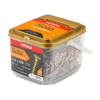 Timco 5.0 x 100mm Solo Woodscrews PZ Double Countersunk 40° Deep Yellow 50100STUBY