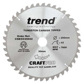 Trend Wood Mitre Saw Blade 250mm x 30mm x 42T CSB/CC25042