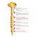 Reisser 8200S220350354 Cutter Csk Pozi Yellow Woodscrew 3.5 X 35Mm Cp (Box Of 200)