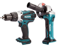 Makita 2 Piece 18V LXT Combi Drill & Angle Grinder 115mm Body Only