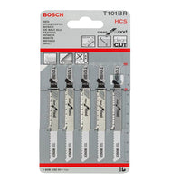 Bosch T101BR Jigsaw Blades 100mm For Wood Clean Cut Pack Of 5 - 2608630014