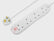 Masterplug Extension Lead 240V 4-Gang 13A White Surge Protected 2m MSTSRG4210